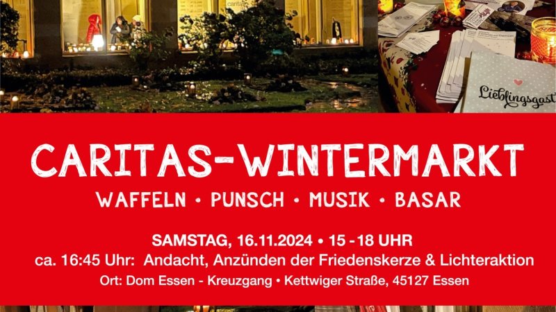 Motiv zum Thema: Caritas Wintermarkt - WAFFELN • PUNSCH • MUSIK • BASAR - Herzliche Einladung!